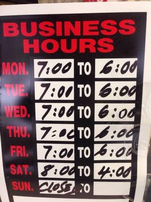 Store hours