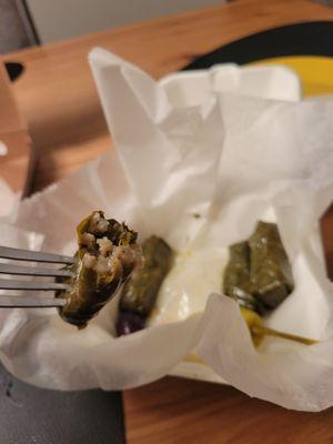 Dolmades (served cold for those who aren't familiar)