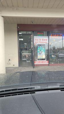 Exact photo of the phone repair place you don't want to go to. It's cheap for a reason. Not oem parts