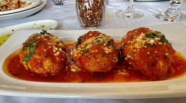 Polpette (meatballs) in rich and savory tomato sauce