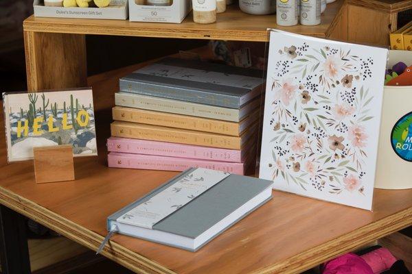 A display of Promptly Journals on the shop shelves! These journals are perfect for documenting everything from pregnancy to 18 years old!