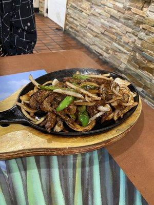 Beef Fajitas with peppers and onions