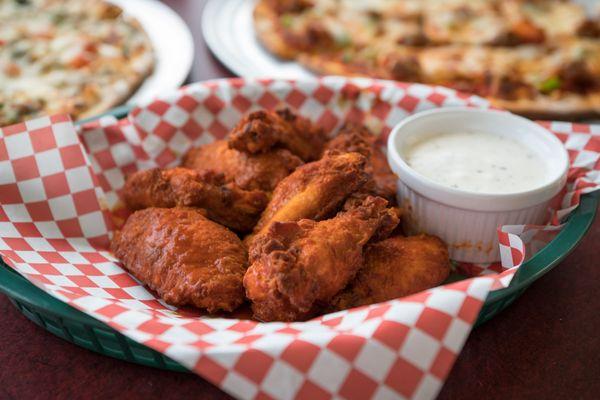 We have several different sauces for our wings, buffalo is pictured