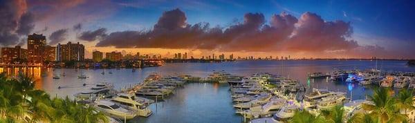 View of marina and city from pool deck of 1800 Sunset Harbour