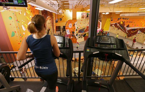 Great workout area on the second floor with cardio machines, weights and training boards.