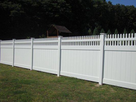 White Realto Full Privacy Fence