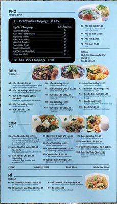 New menu