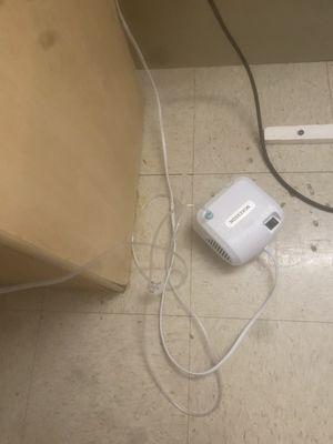 Medical equipment on the dirty floor