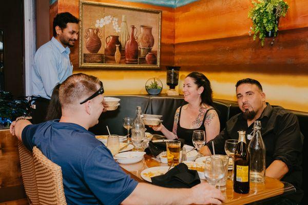 Couples enjoying Authentic meal