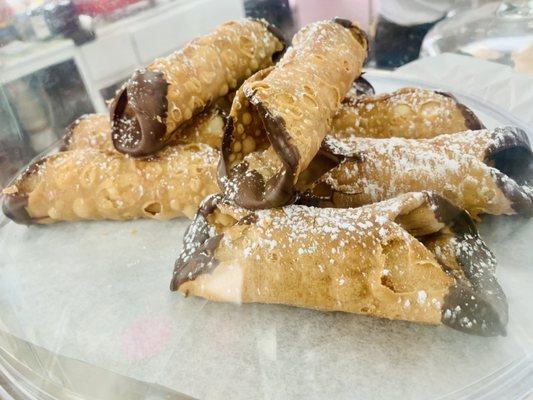 Fresh Cannoli shells waiting to be filled and served!