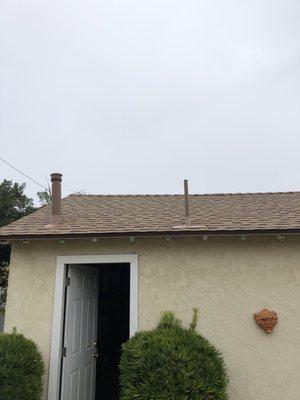 New roof on the garage.