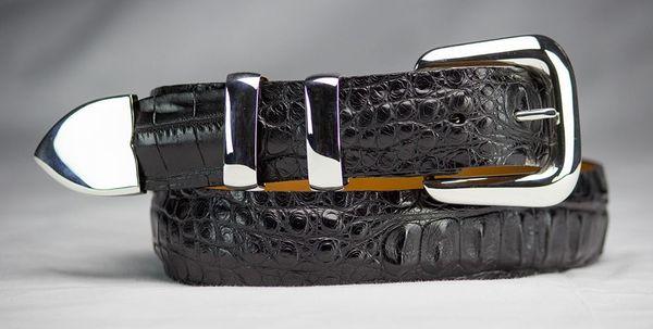 Hornback Alligator Belt with Sterling Silver Belt Buckle