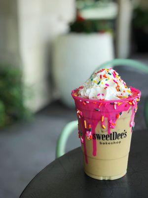 Birthday cake latte