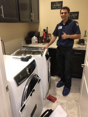 Ivan working so hard fixing my dryer.