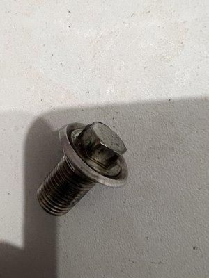 Damaged drain plug and washer