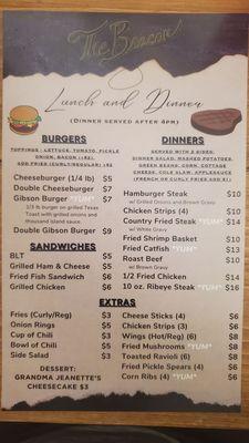 Lunch/Dinner Menu