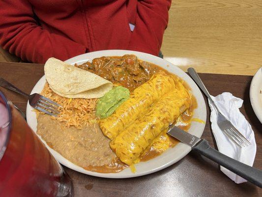 Steak Enchilada and Carne Asada