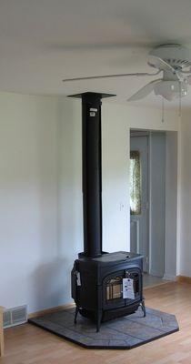 freestanding woodstove install finished