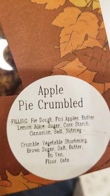 Apple Crumble pie ingredient list. $23.95 on 11/26/2020