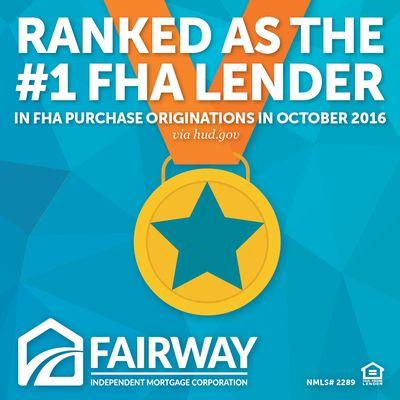 Fairway ranked #1 in FHA home lending