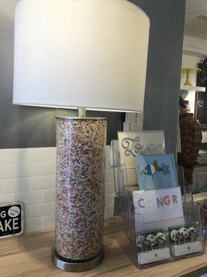 Look at the lamp! It's full of real sprinkles!