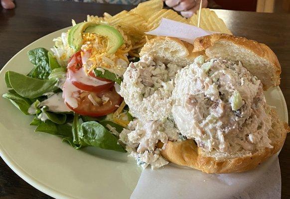 Chicken salad on croissant