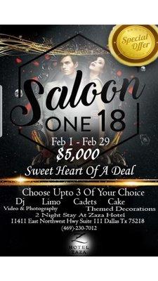 Feb. 2019 promotion for Saloon One18 event at.