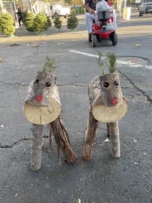 Reindeer decorations for the porch!