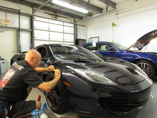 3M Pro Series Clear Bra installed on entire front end of a McLaren