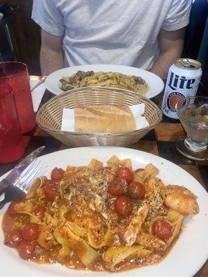 Crab paperdelle and filet with tartufo