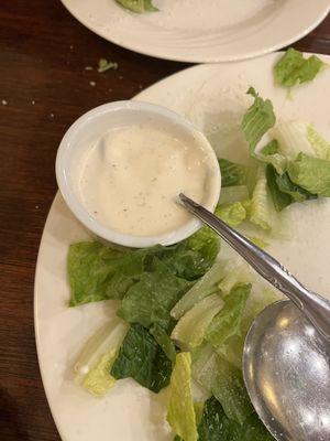 This cloyingly sweet inauthentic "Caesar" dressing ruined the salad - and our experience.