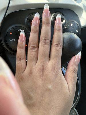 Tap gel nail with clear tips