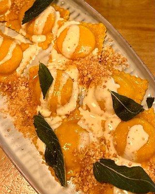 FRANCOBOLLI di ZUCCA - kabocha squash, brown butter, sage, amaretti