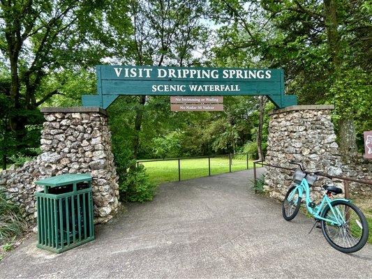 Dripping Springs Trailhead leading to popular Ozark Springs waterfall.