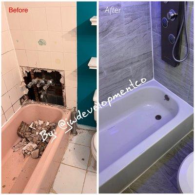 Bathroom remodel / Upgrade #bathtubinstallation #bathtubreplacement #handyman