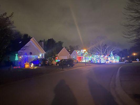 View from the street approaching the Bright Light Holiday House -- December 2024