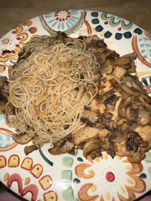 Chicken Marsala (1/2) the portion for dinner and the rest is lunch tomorrow