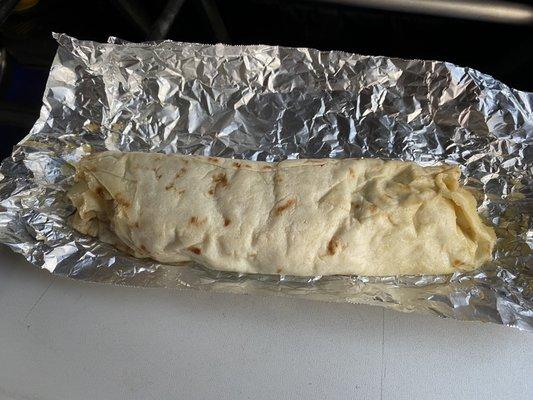 Potato and ground beef burrito