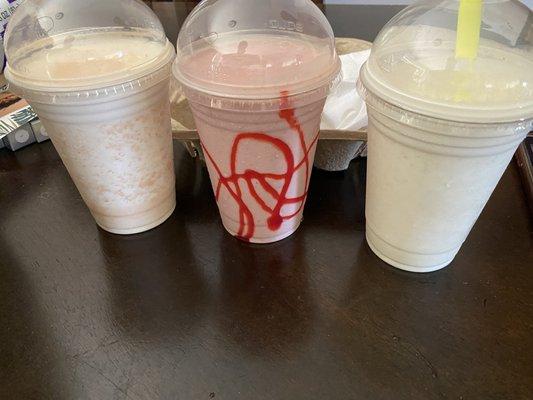 Papaya shake  Strawberry shake Sour sap shake