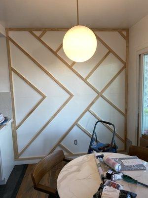 Abstract accent wall pre-paint...