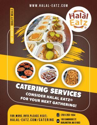 Consider us catering your next event! For more info please visit: halal-eatz.com/catering!