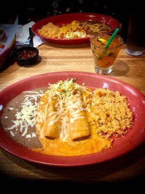 Chicken Enchilada chipotle and Chile Colorado