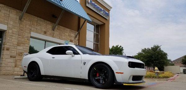 Dodge Demon with ceramic tint installed.