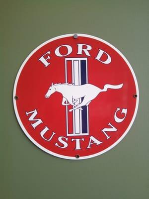 Old Mustang sign.