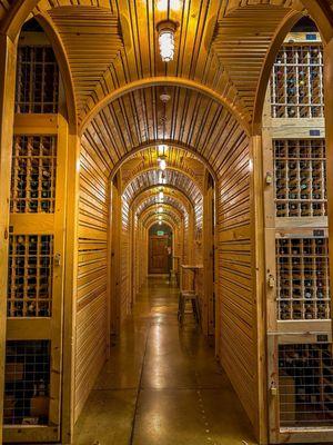 Rows of meticulously crafted wine storage, each space dedicated to nurturing wines as they mature into perfection.