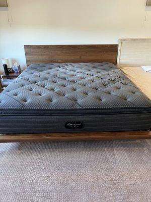 Copeland's Catalina Bed, American BLK Walnut, paired with Beautyrest Black Series Mattress. Upstairs white glove installation.