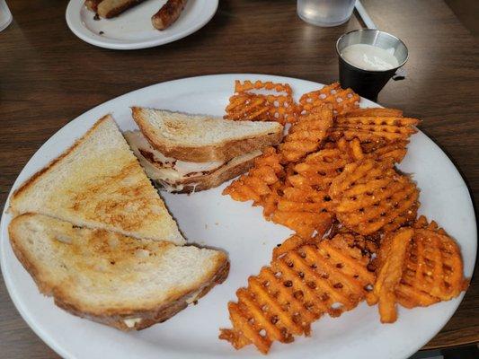 I got the Superbird - turkey & cheese sandwich  with sweet potato fries