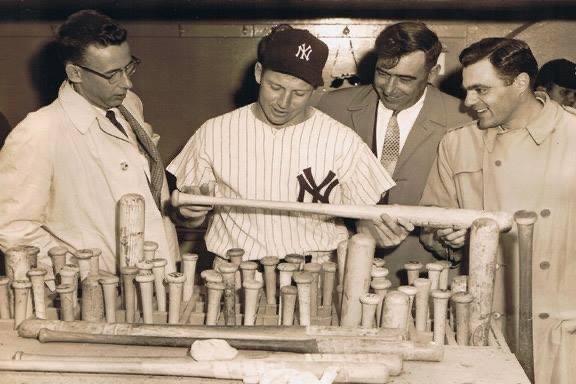 George Karras, a member of the Cape Cod Baseball League Hall of Fame pictured here to the right of New York Yankee great Mickey Mantle.