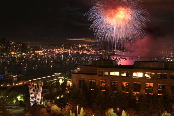 Fred Hutch Campus on the Fourth of July. Photo by Robert Hood. Copy Right: Fred Hutchinson Cancer Research Center