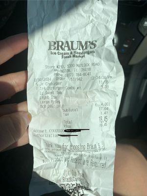 Receipts the mechanic left while using my car.